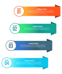 Obraz premium Infographic template for business, education, web design, banners, brochures, Timeline with 4 steps, labels.Vector business template for presentation. Creative concept for infographic.