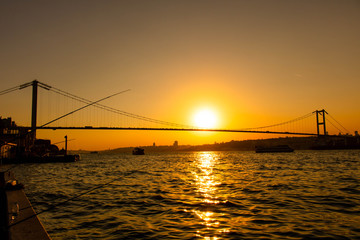 sunset and Bosphorus Bridge