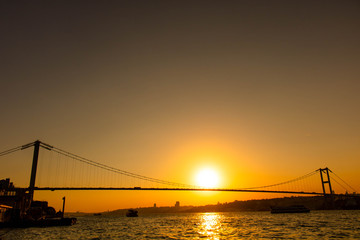 sunset and Bosphorus Bridge