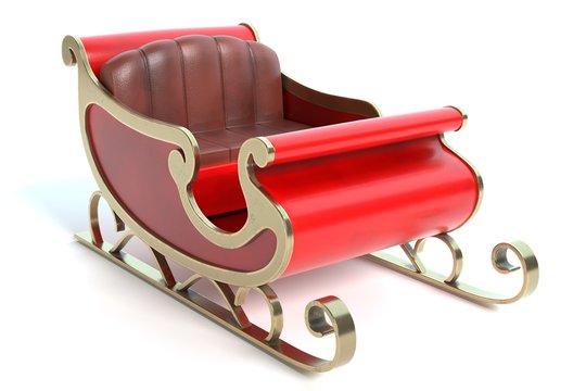 3d illustration of a sleigh