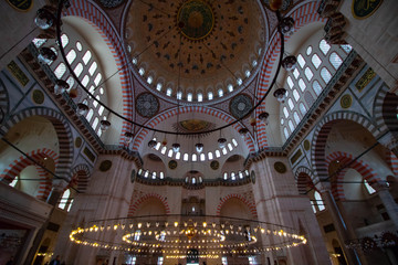 Fototapeta na wymiar interior of Suleymaniye Mosque