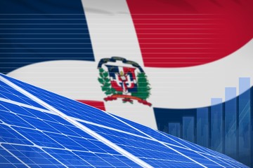 Fototapeta na wymiar Dominican Republic solar energy power digital graph concept - environmental natural energy industrial illustration. 3D Illustration