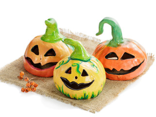 Ceramic pots. Isolated on white background.