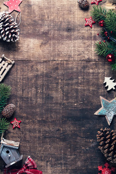 Christmas theme background in vintage tone, space for text