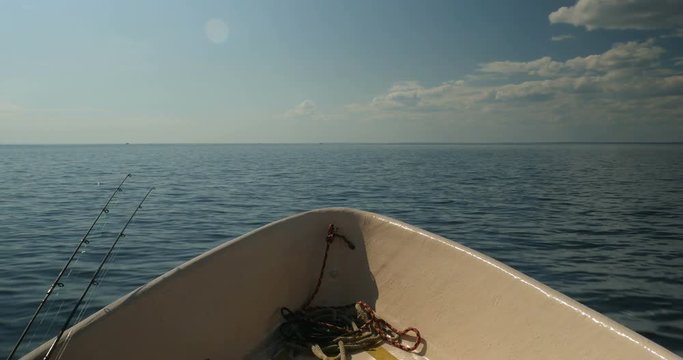 seascape from a fishing boat while driving