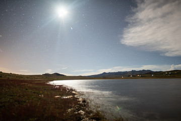 Full moon in the Bolivian countryside