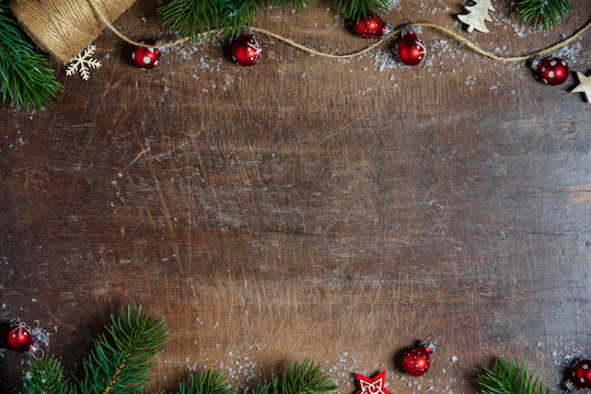 Christmas theme background in vintage tone, space for text