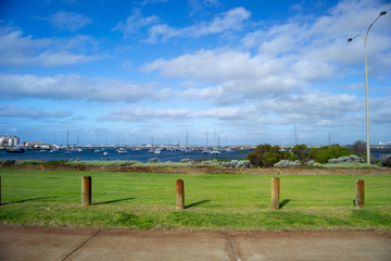 Landscape of the port in a beach in Australia