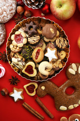 cookies, nuts and apples a christmas bakery concept