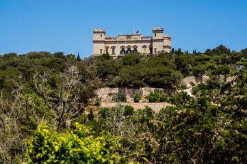 Fototapeta na wymiar View to Tal-Virtu Palazzo on the hill