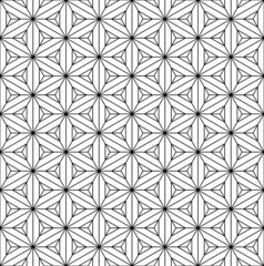 Seamless pattern based on Japanese ornament Kumiko.Black and white.