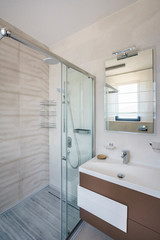 Interior of a spacious bathroom in a luxury villa