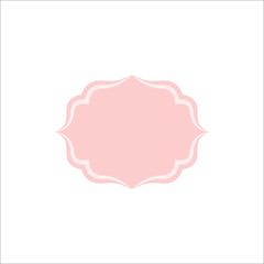 Vintage pink frame blank template. Retro frame vector design ornament.