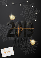 Happy New Year 2019 Card for your design.
