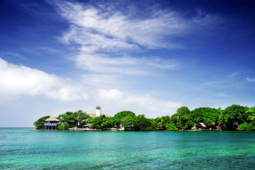 Carribean landscape on Isla Grande, Rosario Archipelago, Colombia, South America