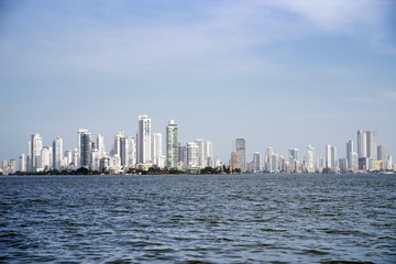 Obraz premium Cityscape of modern Cartagena, famous resort in Colombia, South America