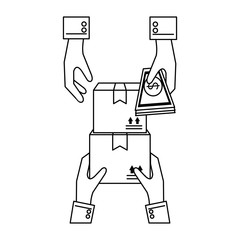 Delivery and logistics black and white