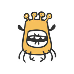 Alien Monster. Vector illustration.