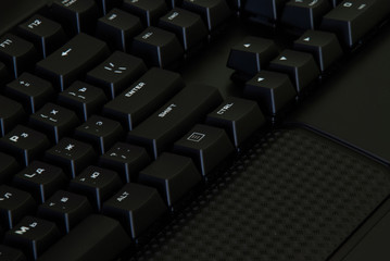 Obraz premium Czarne klawiatury, technologia. Klucze