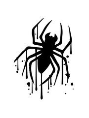 tropfen graffiti spray stempel spinne logo design ekelig horror halloween gruselig insekt krabbeln beine umriss