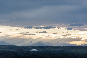 Fototapeta na wymiar Rocky mountains landscape seen from Calgary