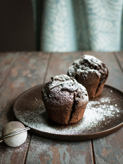 Homemade delicious chocolate muffins