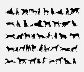 Set of dog icons. Vector illustration.