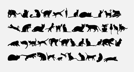 Naklejka premium Set of cat icons. Vector illustration.