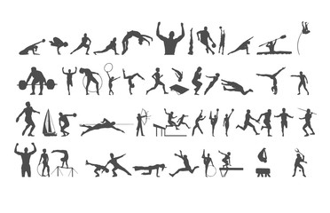 Athletes silhouettes. Vector illustration.