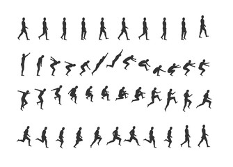 Silhouette of a running man. Vector illustration.