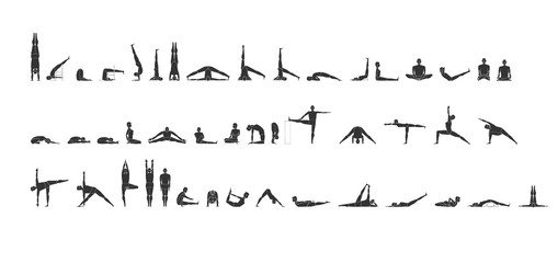 Yoga icons set. Vector illustration.