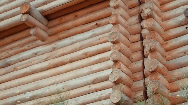 An ancient Slavic pagan city built of wood, excellent scenery for a historical film, old wooden churches and houses, an orthodox cross, summer time, no people in the frame, old Kiev