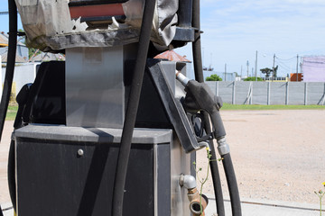 car service station for refueling gasoline, abandoned. abandoned gas station