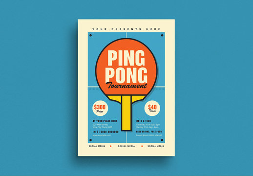 Ping Pong Tournament Event Flyer Layout
