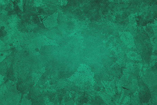 Green Christmas background with watercolor paint spatter texture grunge, elegant marbled paper design