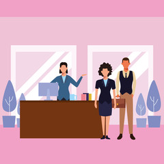 People shopping cartoon