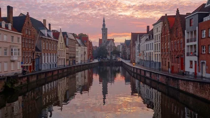 Gordijnen Gezicht op Brugge, België © Nikolay