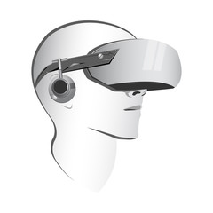 Virtual Reality Headset vector modern illustration, VR Goggles