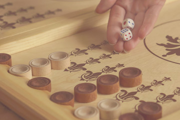 Fototapeta na wymiar Game of backgammon