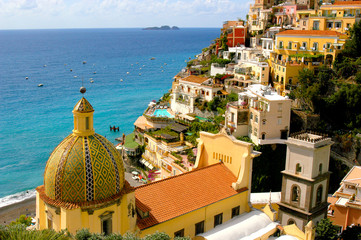 Beautiful Positano village on the Amalfi Coastline in Italy.