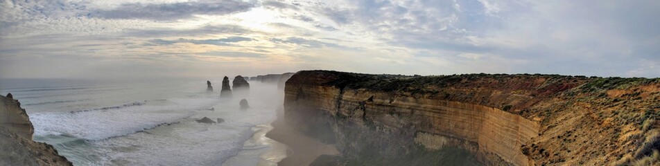 Fototapeta na wymiar View from cliffs at beach at Twelve Apostles