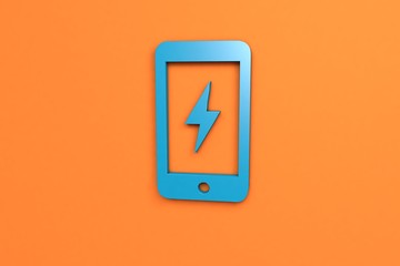 blue color Illustration of Recharge on orange background