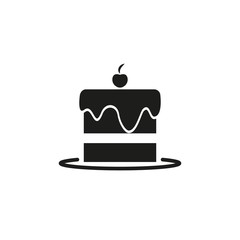 A piece of cheesecake icon with cherry