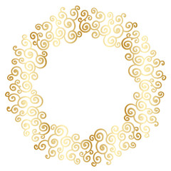 A Round Vector Swirl Frame with a Holiday Feel