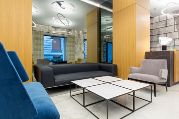 Interior of a modern hotel lobby