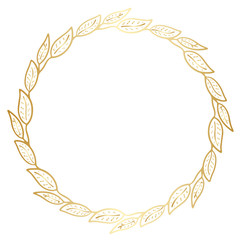 An Elegant Vector Golden Border and Frame with a Nature Feel