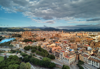 Fototapeta na wymiar Cathedral of Palma de Mallorca and cityscape. Spain