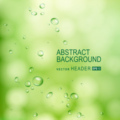 Abstract background with water drops on glass. Vector Illustration