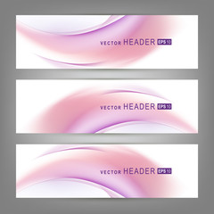 Set of Colorful vector banners or business card with abstract lines. Vector illustration