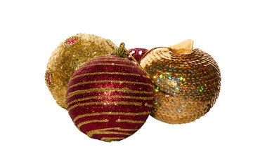 Christmas toys-balls on the isolated white background
